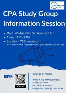 [CPA Study Group] Information Session - Wednesday, September 14, at 1PM (*RSVP Required*)