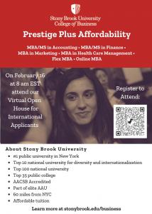SBU - College of Business MBA/MS Programs Virtual Open House